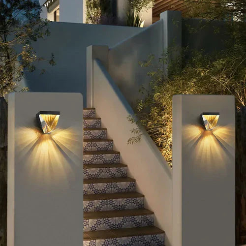 Crystal Diamond Outdoor Wall Light Metal Design | Torvico