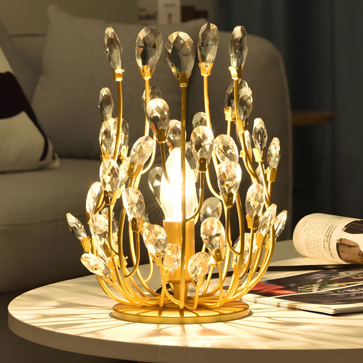 Crystal Retro Accent Table Lamp Modern Style | Voliran