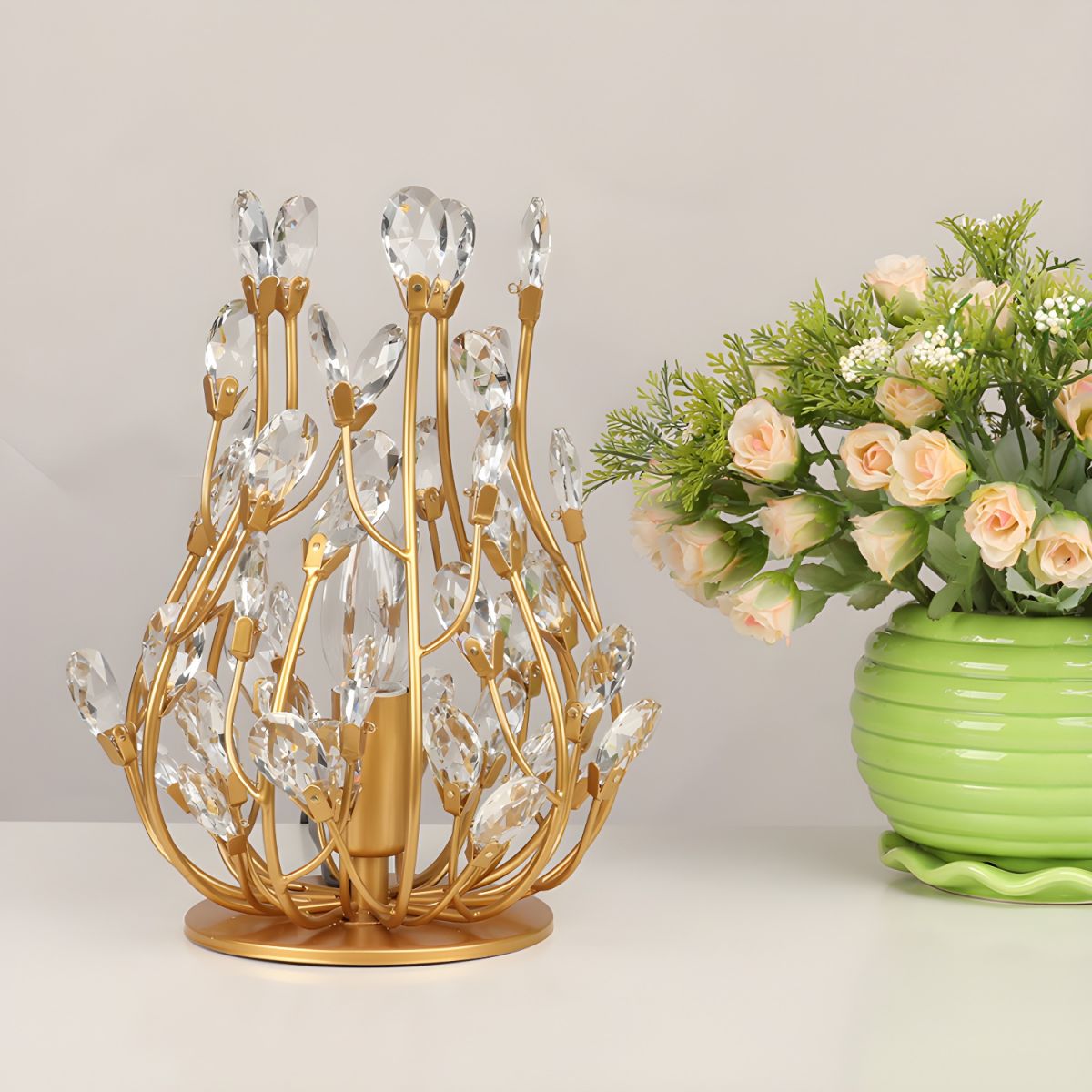 Crystal Retro Accent Table Lamp Modern Style | Voliran