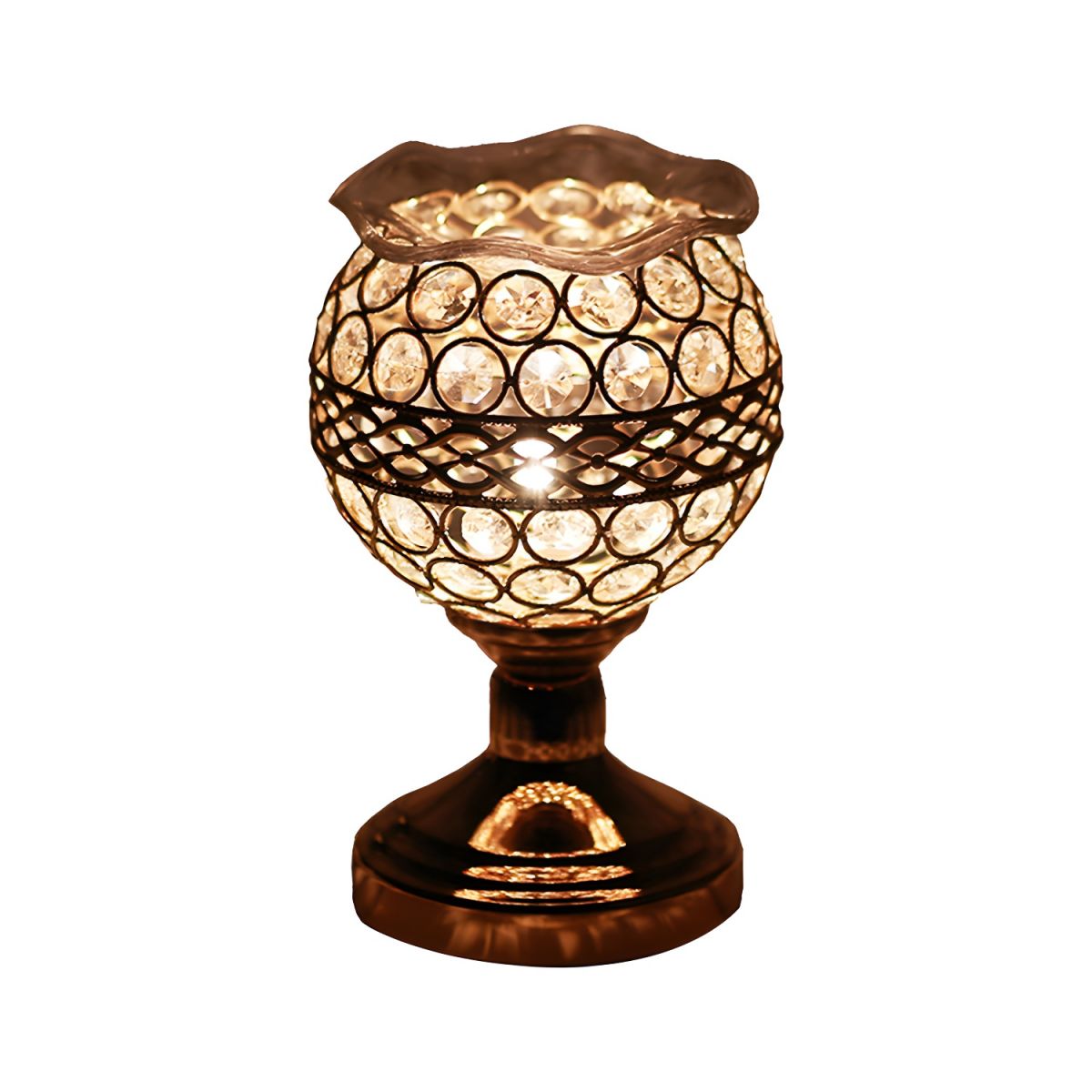 Crystal Shade Table Lamp Gold Modern Style | Cyralis