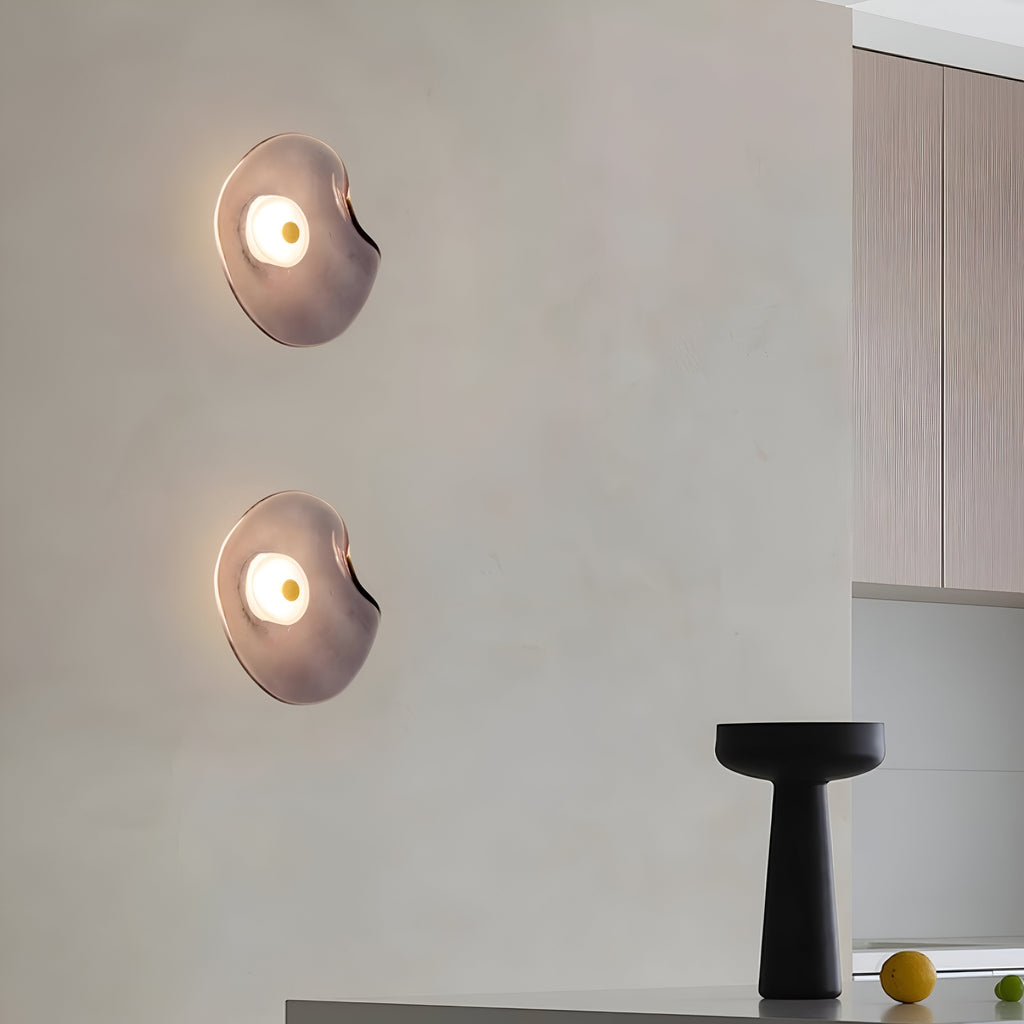Curved Glass Wall Light in Nordic Japandi Style | Glazia