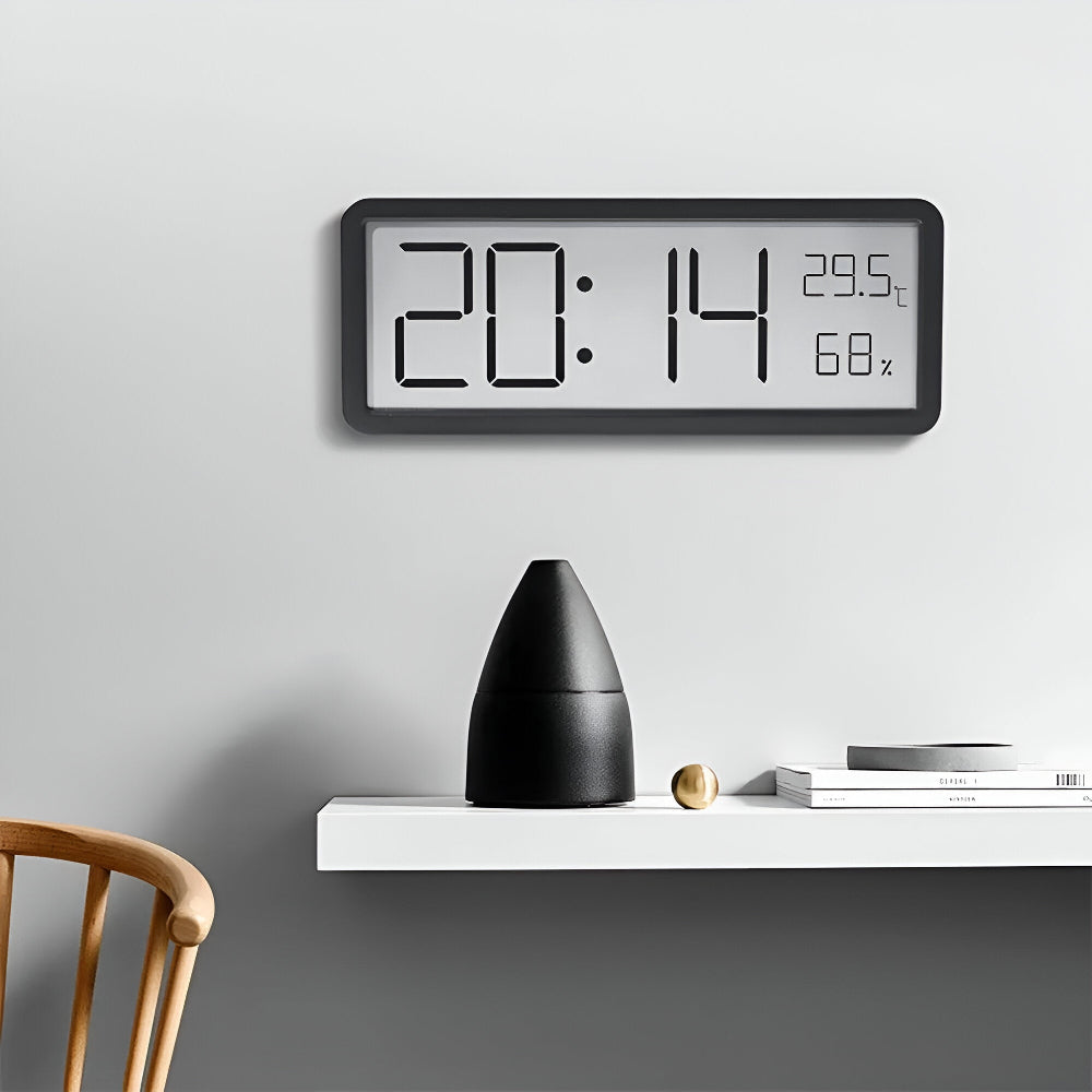 Digital LED Wall Clock Temperature Humidity Display | Calvedo