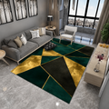 Emerald Tones Glam Abstract Pattern Polyester Rug | Mardova