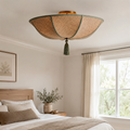 Floral Fabric Shade Ceiling Light Fixture | Lumivyn