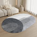 Geometric Oval Scandinavian Polyester Rug Finish | Kervian