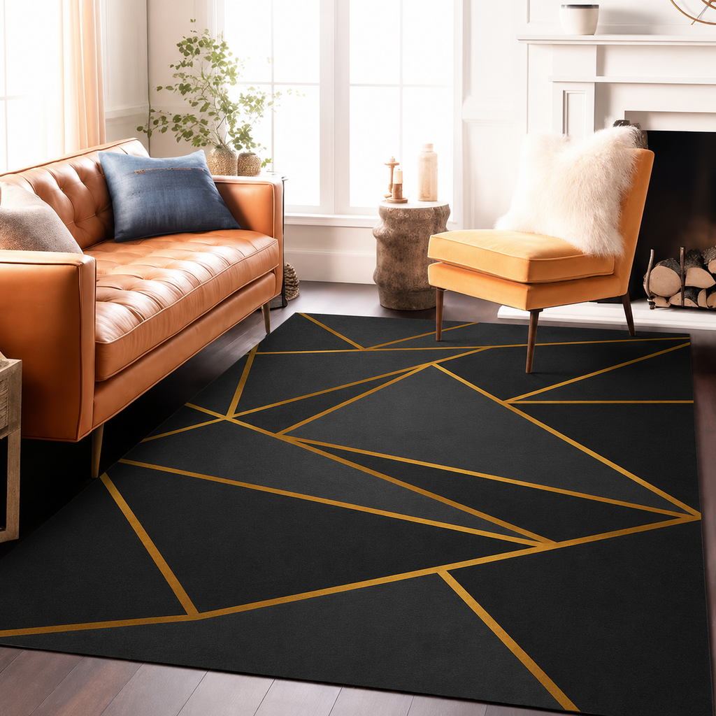 Geometric Pattern Area Rug Modern Living Room Style Decor | Zantril