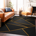 Geometric Pattern Area Rug Modern Living Room Style Decor | Zantril