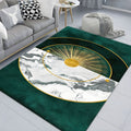Glam Sunburst Rectangular Rug with Marble Effect | Maranova