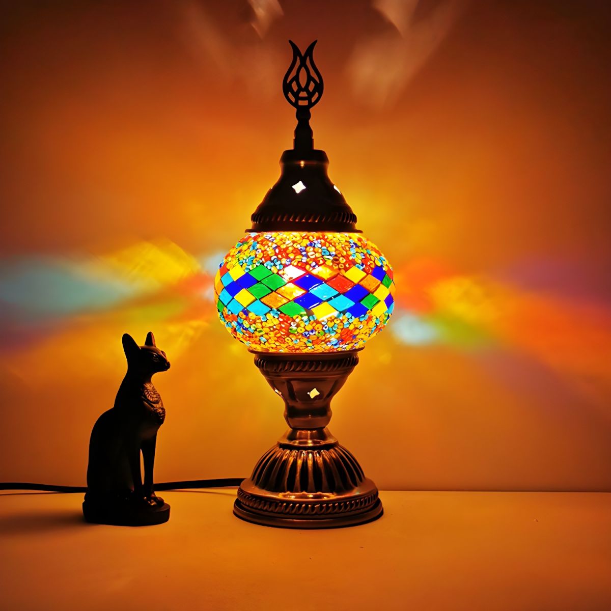 Glass Mosaic Oriental Table Lamp | Luvanor