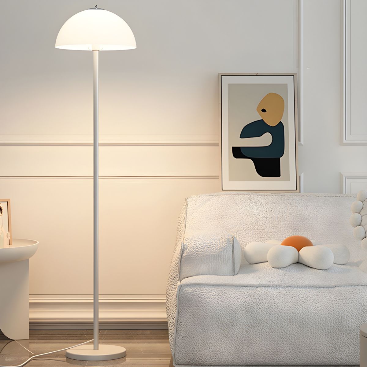 Glass Shade Floor Lamp for Modern Bedroom Style | Kelqor