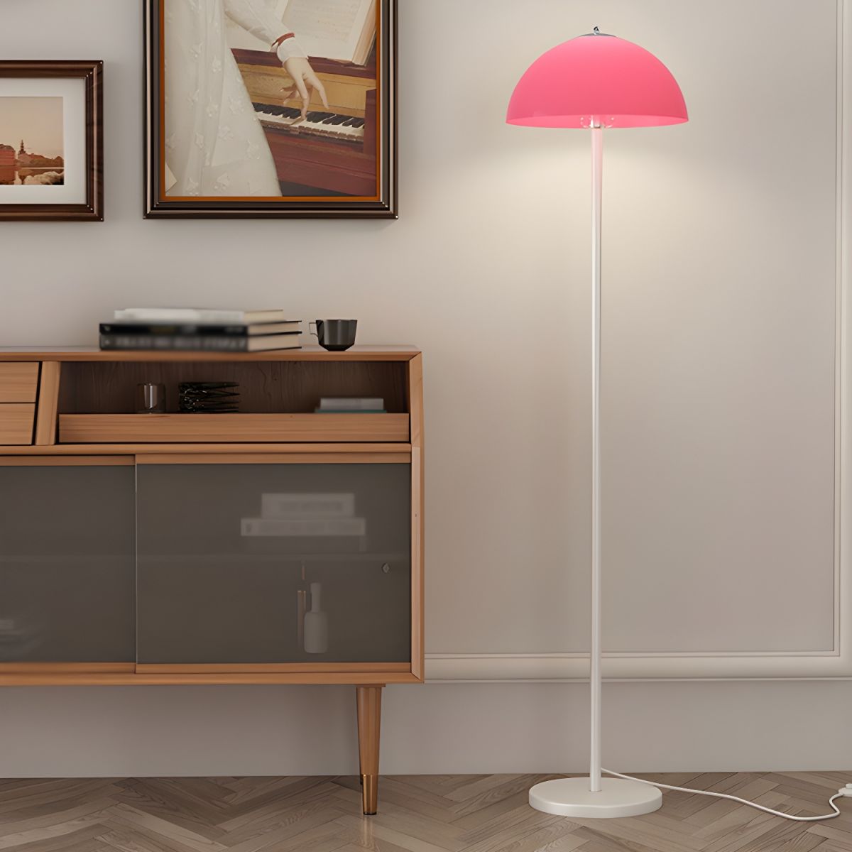 Glass Shade Floor Lamp for Modern Bedroom Style | Kelqor