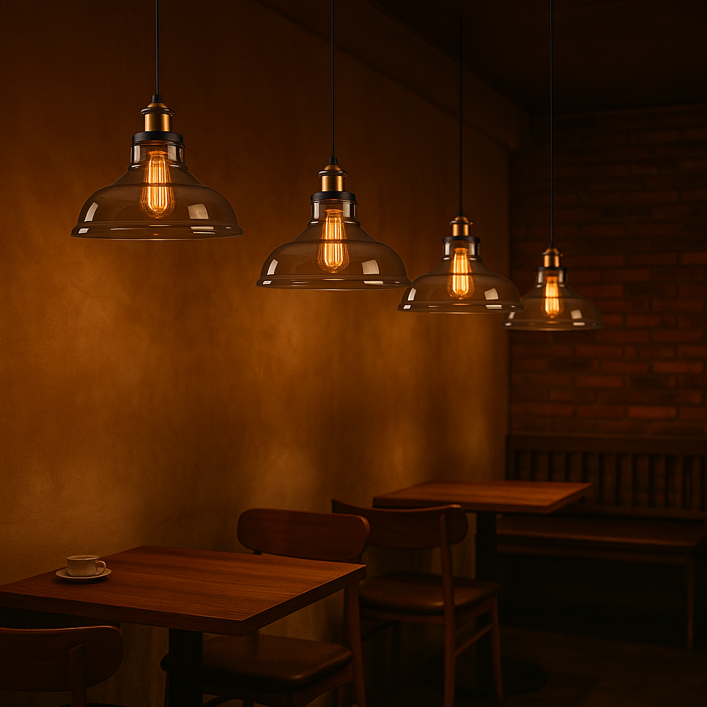 Glass Shade Pendant Light with Brass Socket Vintage | Belvora
