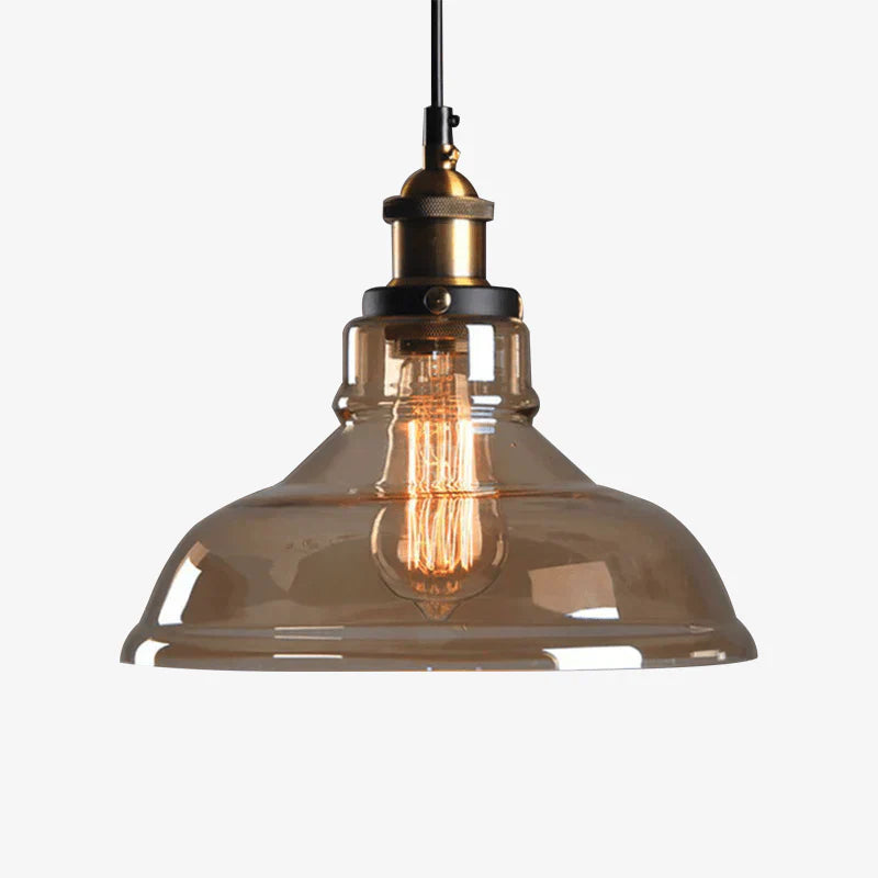 Glass Shade Pendant Light with Brass Socket Vintage | Belvora