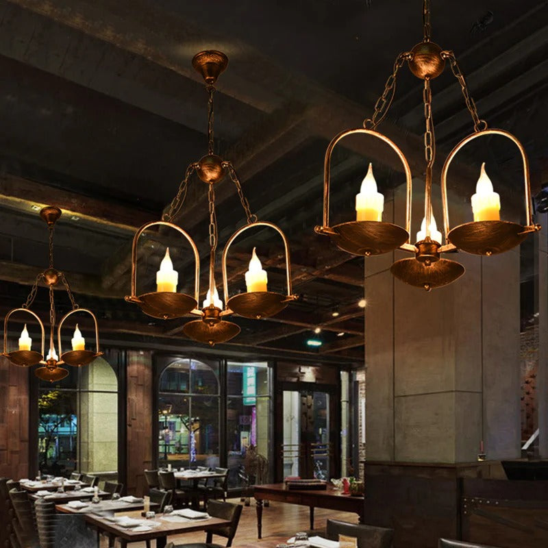 Industrial Bronze Metal Candle Pendant Light Dining | Alisse