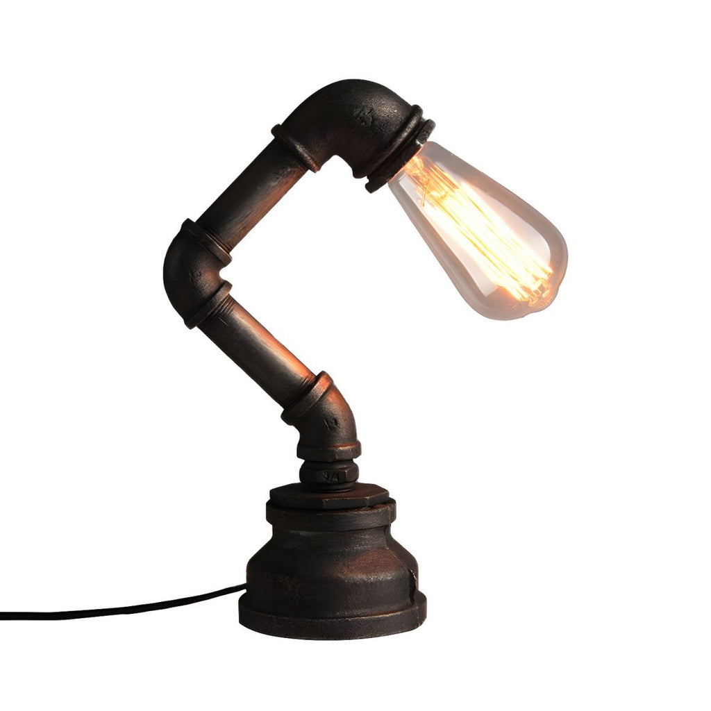 Industrial Bronze Table Lamp with Exposed Bulb | Norelle