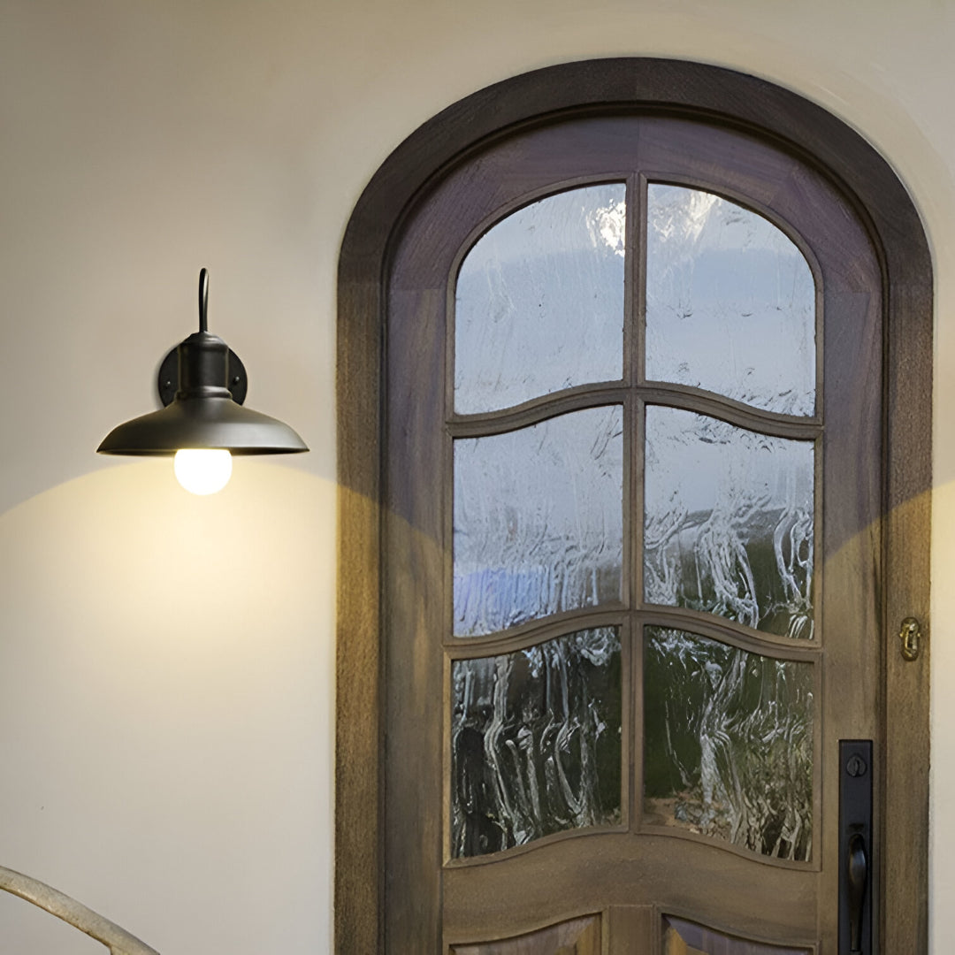 Industrial Iron Bowl Outdoor Gooseneck Wall Light | Ironova