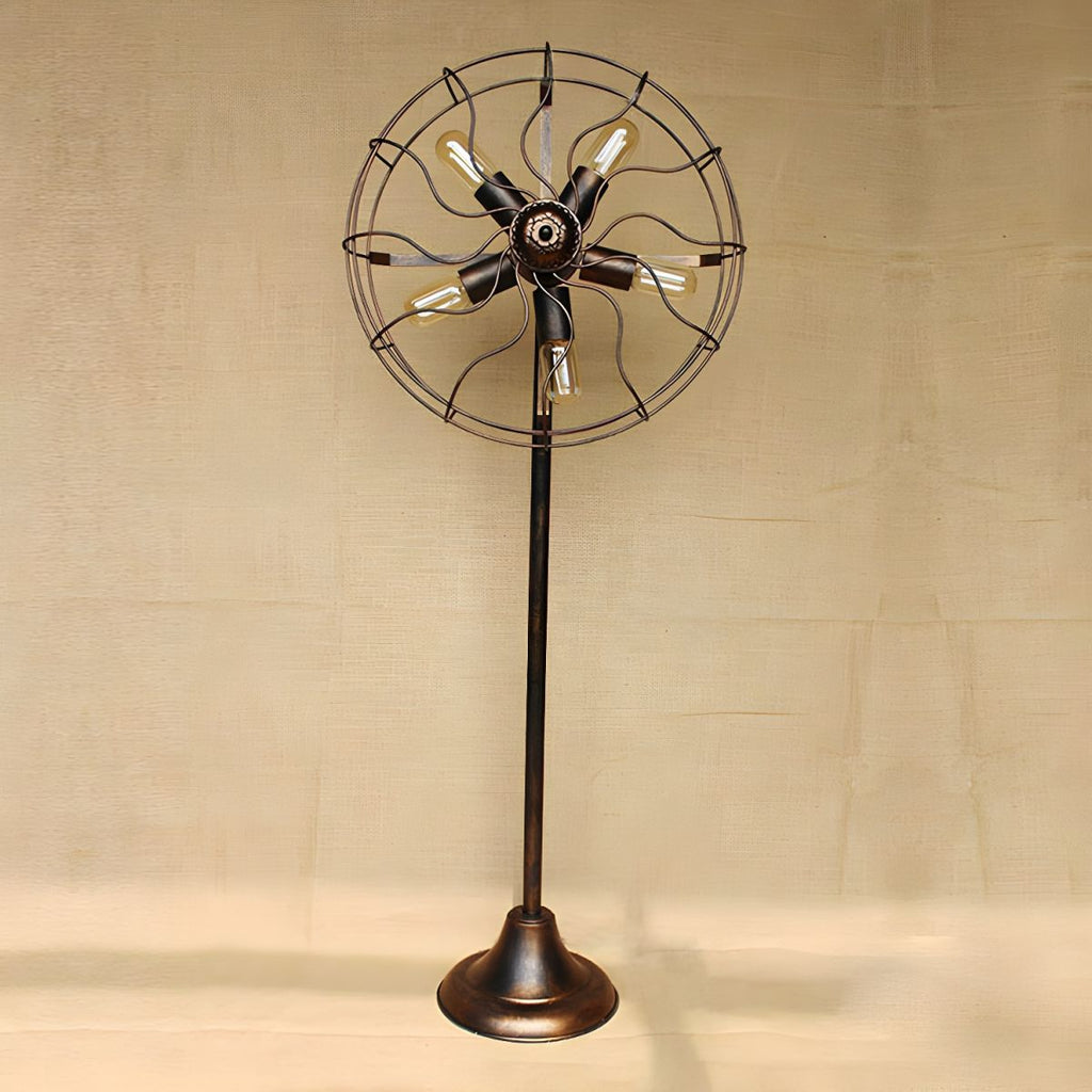 Industrial Loft Floor Lamp Metal Fan Cage Design Light | Zelmora