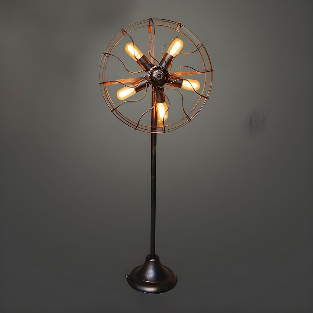 Industrial Loft Floor Lamp Metal Fan Cage Design Light | Zelmora