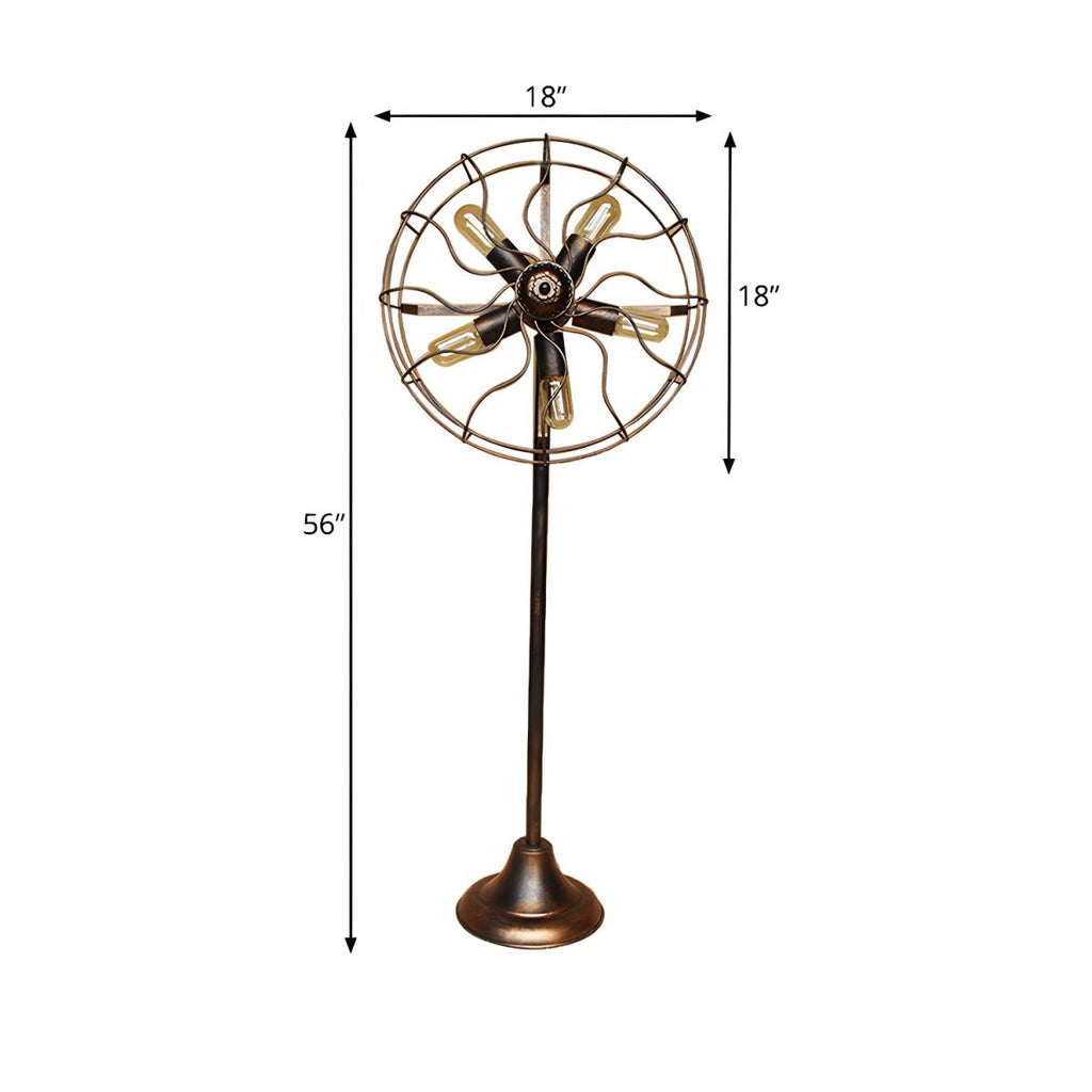 Industrial Loft Floor Lamp Metal Fan Cage Design Light | Zelmora