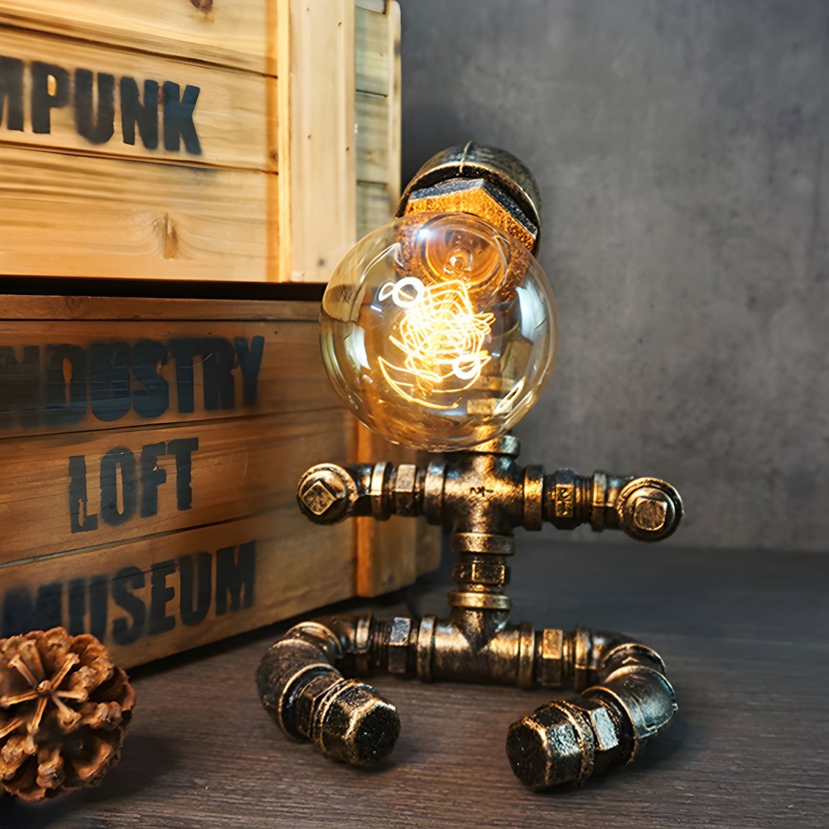 Industrial Metal Table Lamp Steampunk Design | Lamero