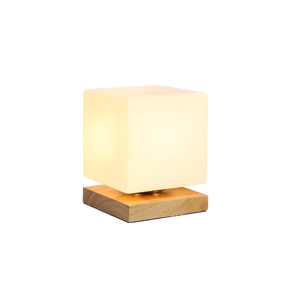 Industrial Table Lamp with Square Glass Shade | Lumetra
