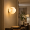 Japandi Alabaster Globe Wall Sconce Light Fixture | Alabrix