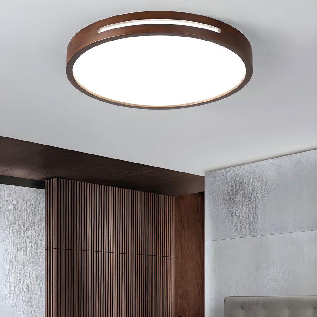 Japanese Wood LED Flush Ceiling Light | Lumzor