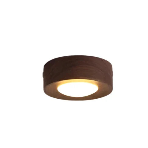 LED Ceiling Light in Walnut Wood with Spotlight | Novalum