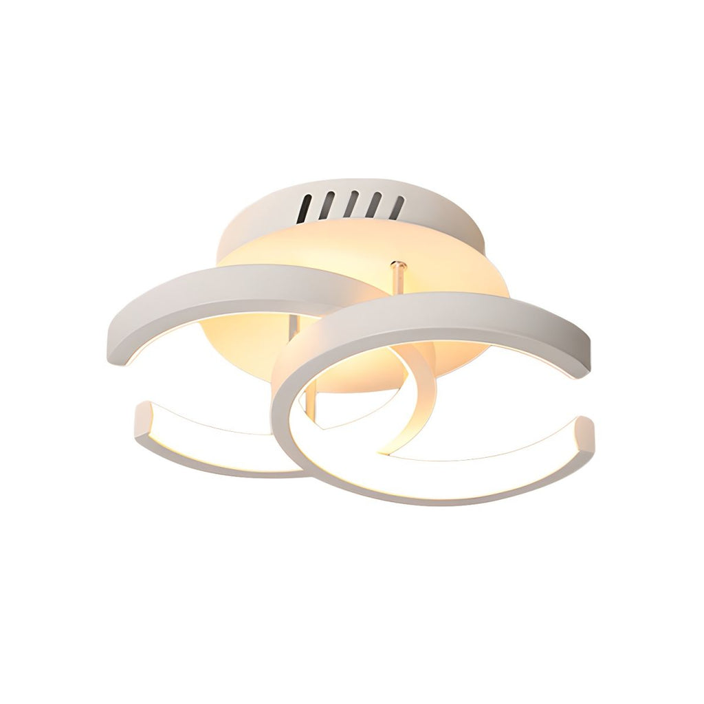LED Moon Shape Ceiling Light Black or White Modern | Linara