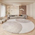 Lambswool Round Area Rug Nordic Circular Pattern Style | Doliven
