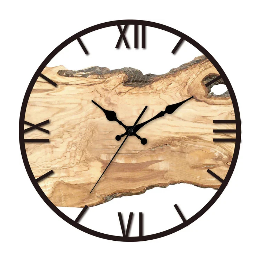 Large Silent Minimalist Black Decorative Wall Clock | Horlume