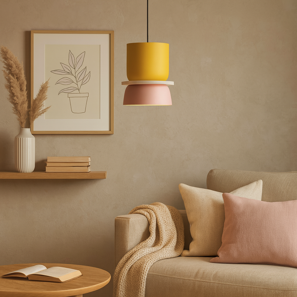 Metal Bowl Pendant Light with Nordic Colour Touch | Aurelle