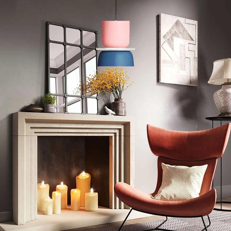 Metal Bowl Pendant Light with Nordic Colour Touch | Aurelle