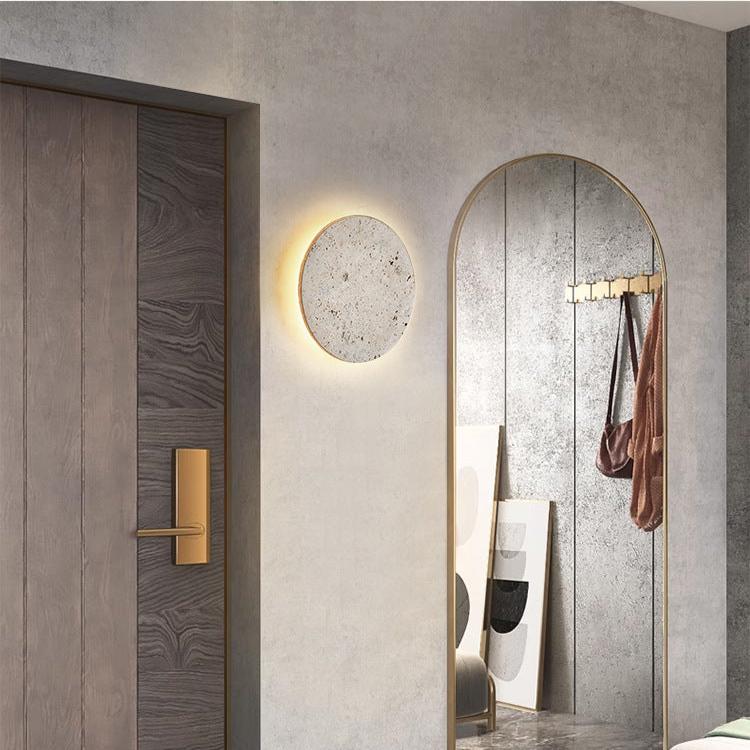 Minimal Travertine Glow Wall Light Modern Design | Stonera