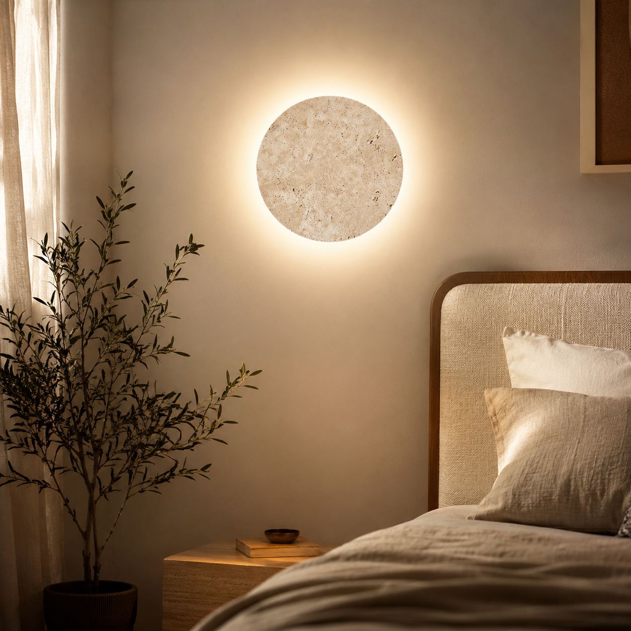 Travertine Glow Wall Light - Minimalist Modern Sconce