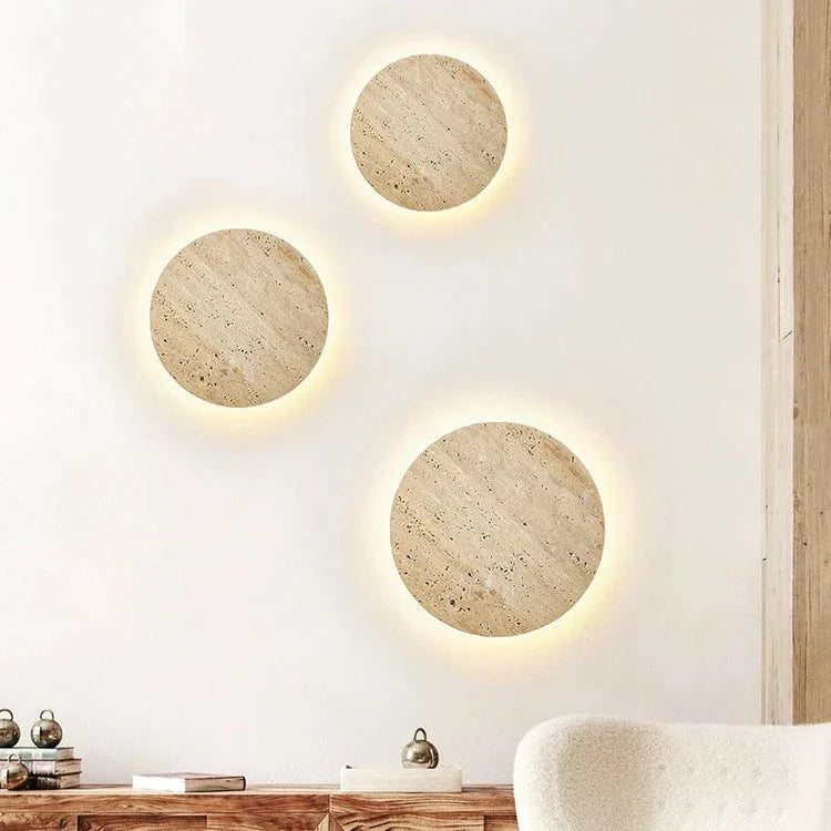 Minimal Travertine Glow Wall Light Modern Design | Stonera