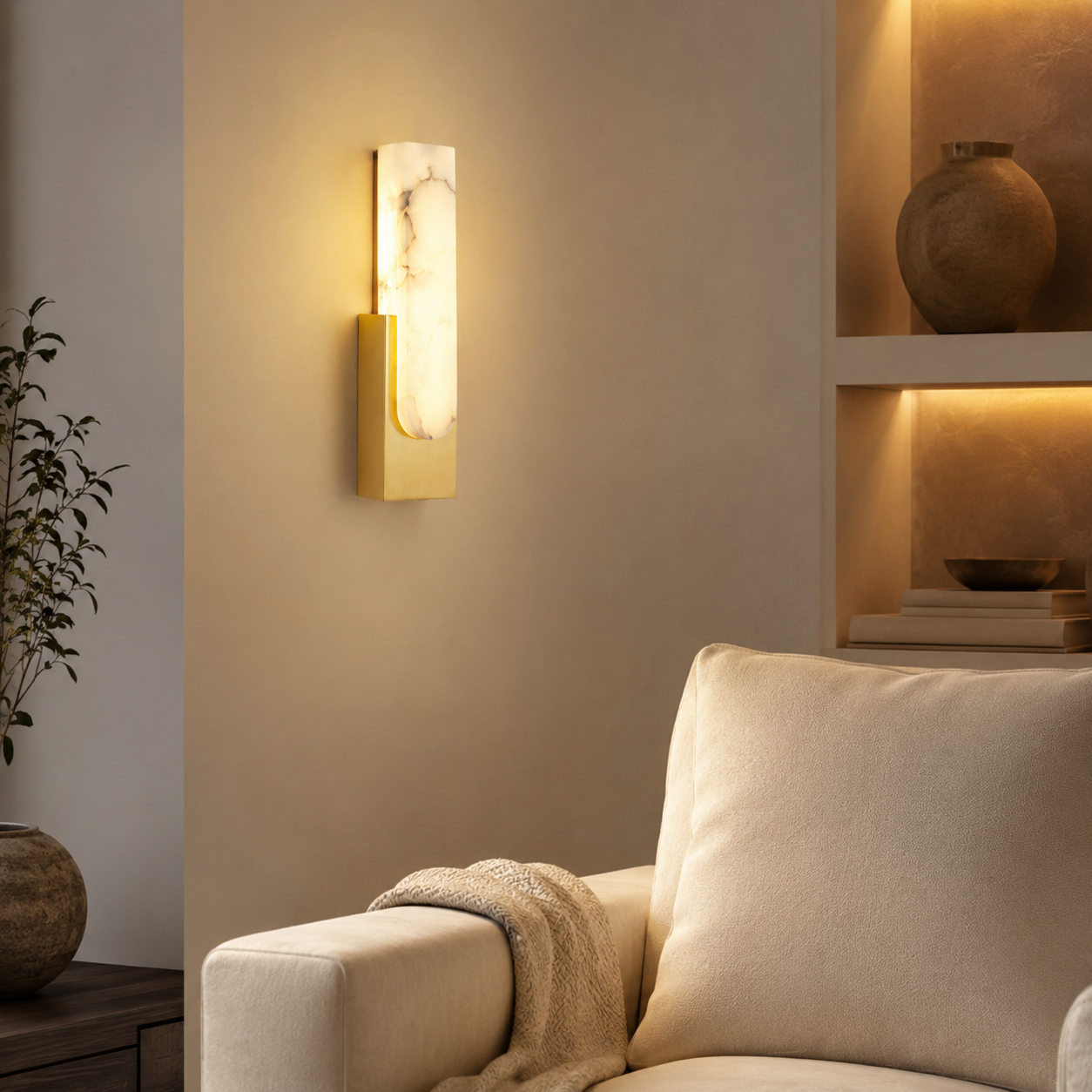 Alabaster LED Wall Light - Minimalist Modern Sconce