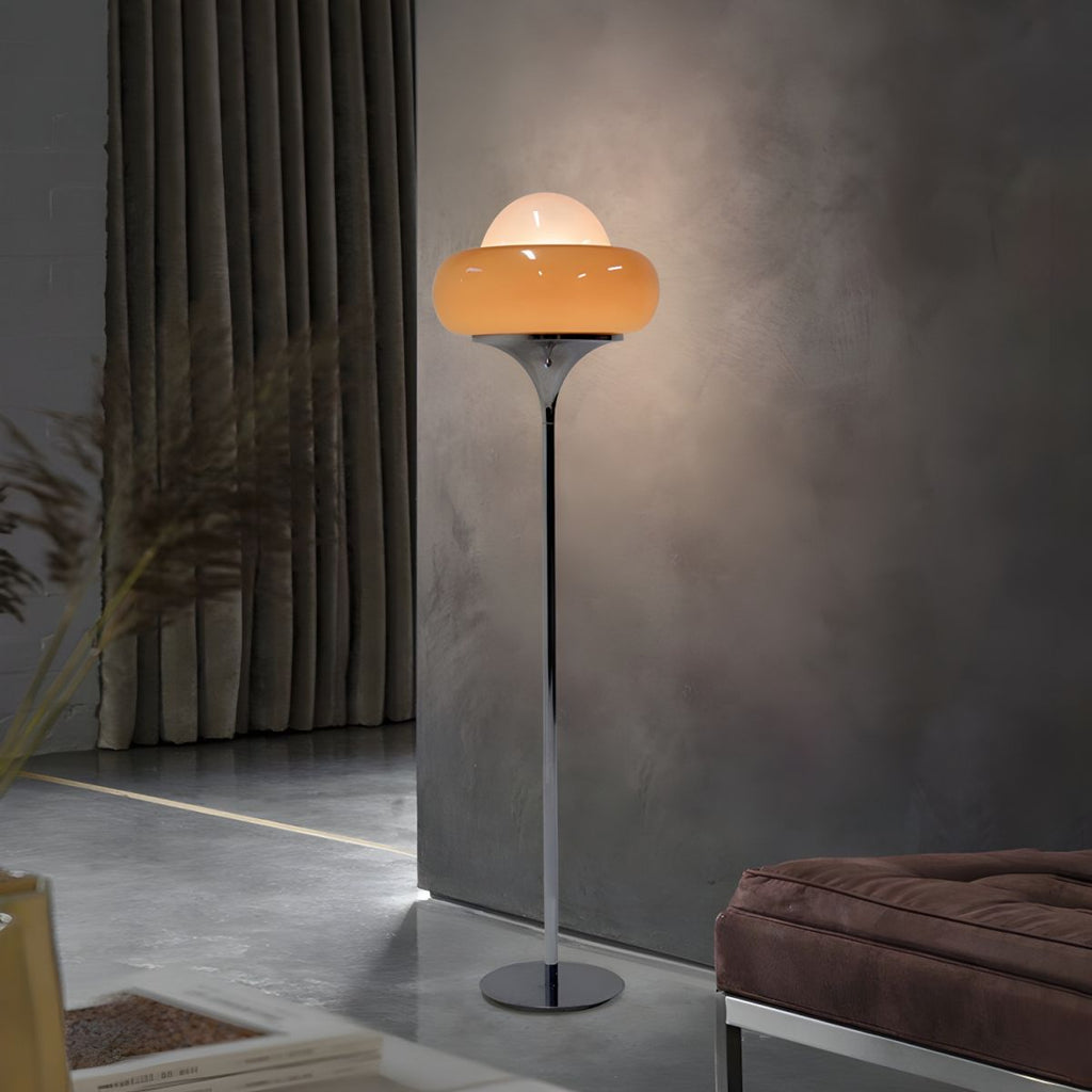 Minimalist Floor Lamp With Frosted Glass Globe Light | Tavero