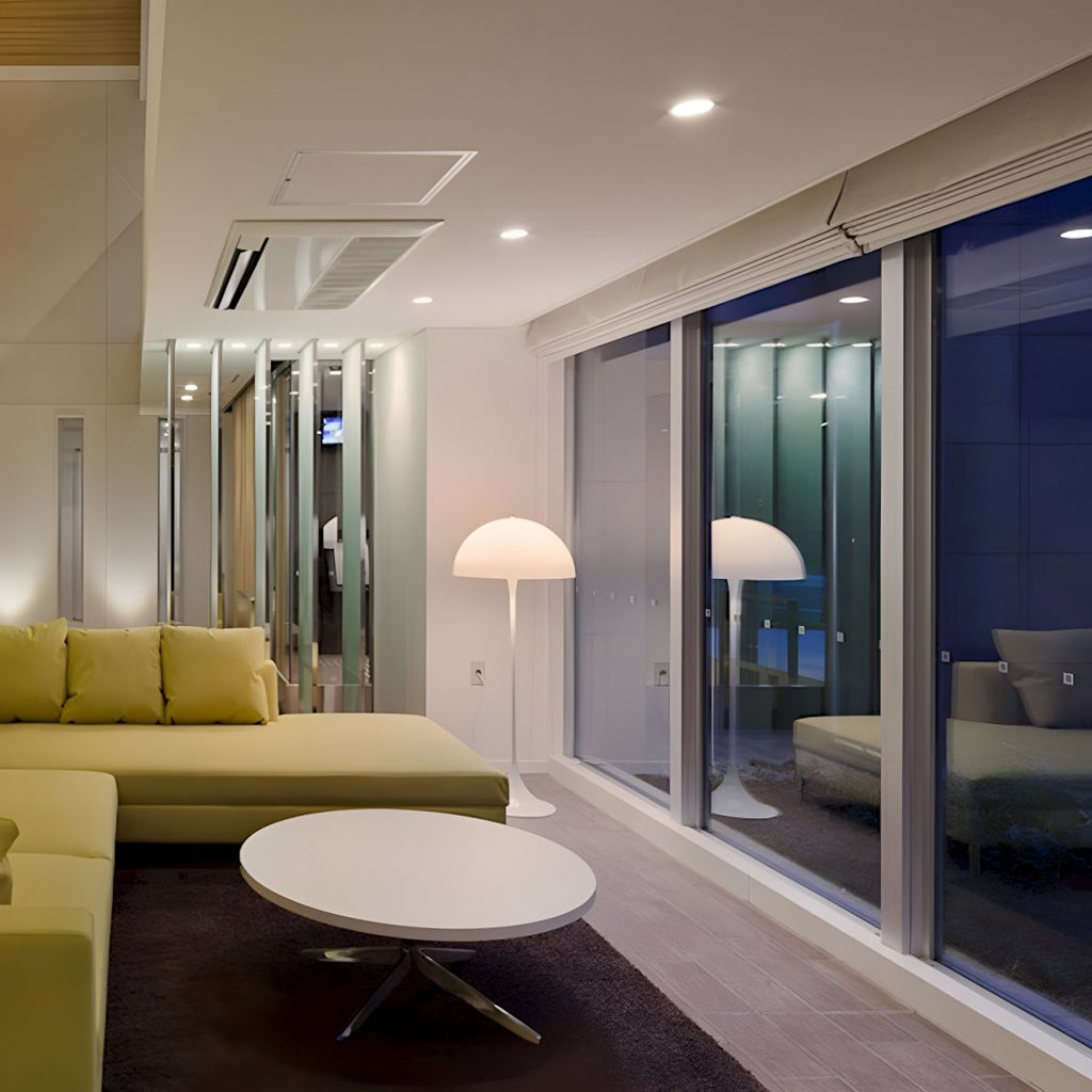 Minimalist Metal Floor Lamp Acrylic Dome Shade | Renlica