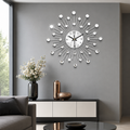 Minimalist Metal Frame Silver Wall Clock Quartz | Veltora
