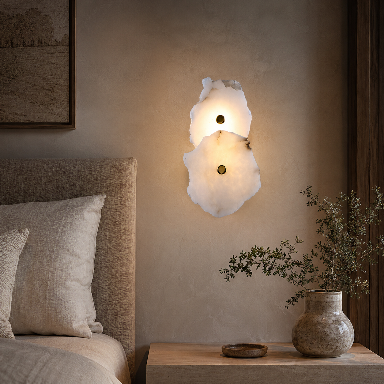 Solid Marble LED Wall Light - Minimalist Modern Sconce