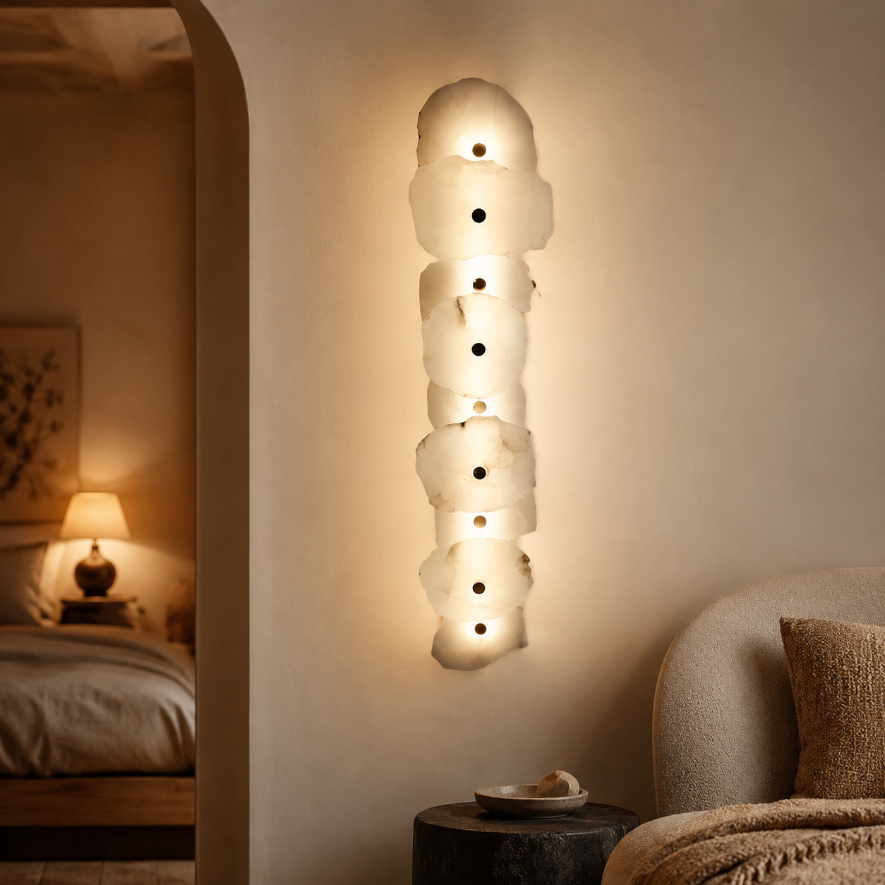 Solid Marble LED Wall Light - Minimalist Modern Sconce