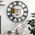 Mirror Metal Wall Clock Industrial Design Skeleton | Calmora