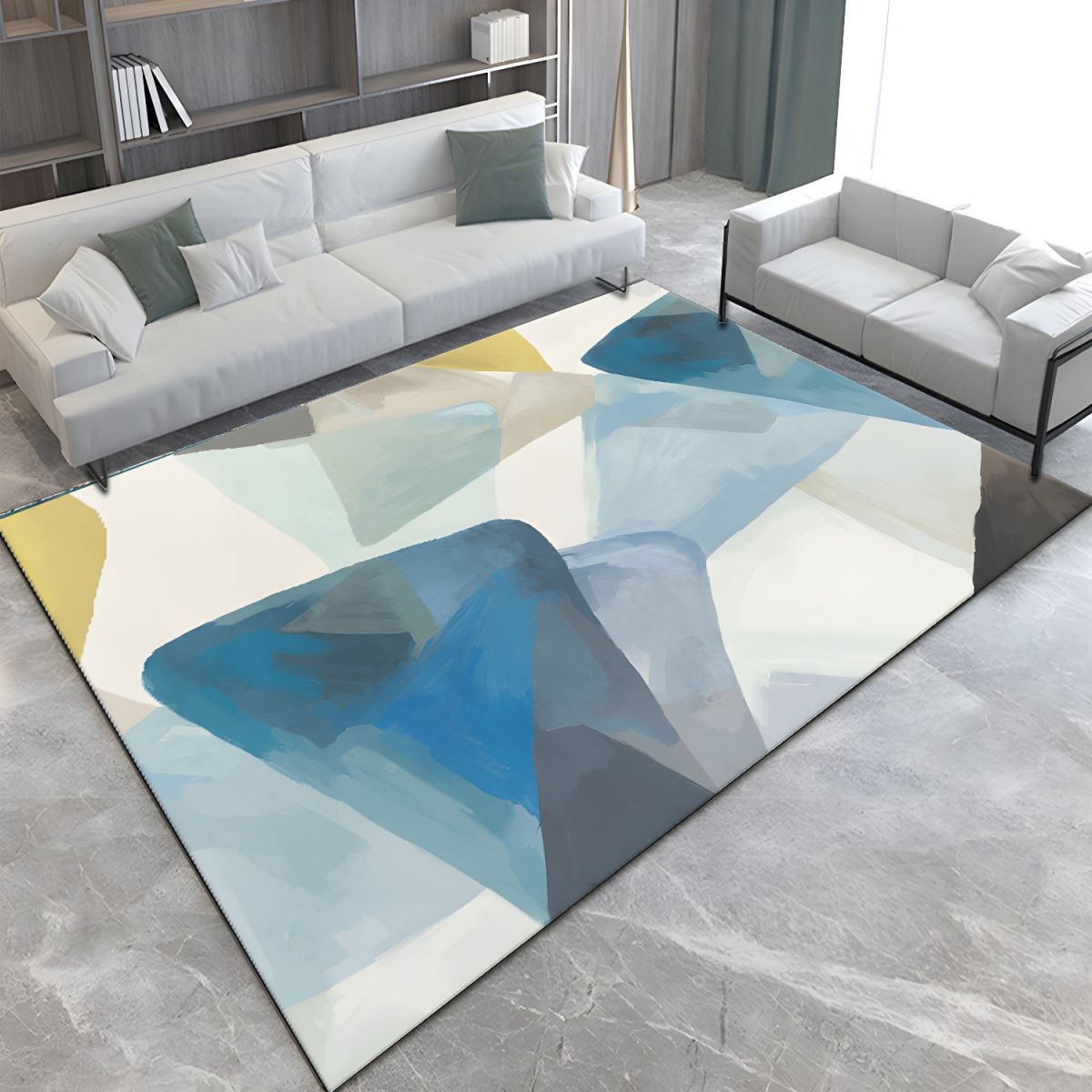 Modern Abstract Anti Slip Indoor Polyester Area Rug | Norvell