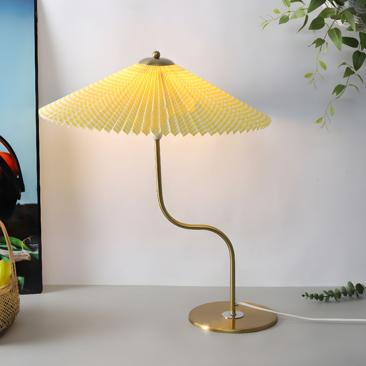 Modern Colourful Table Lamp with Fabric Shade | Elvara