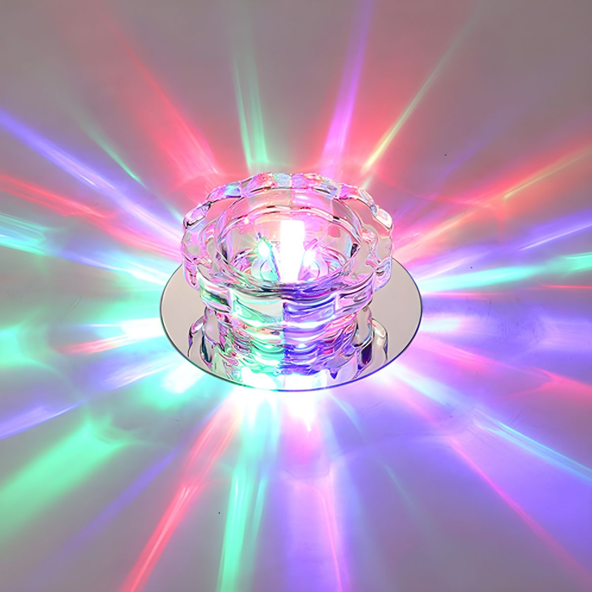 Modern Crystal Flush Mount Ceiling Light - Glam Fixture