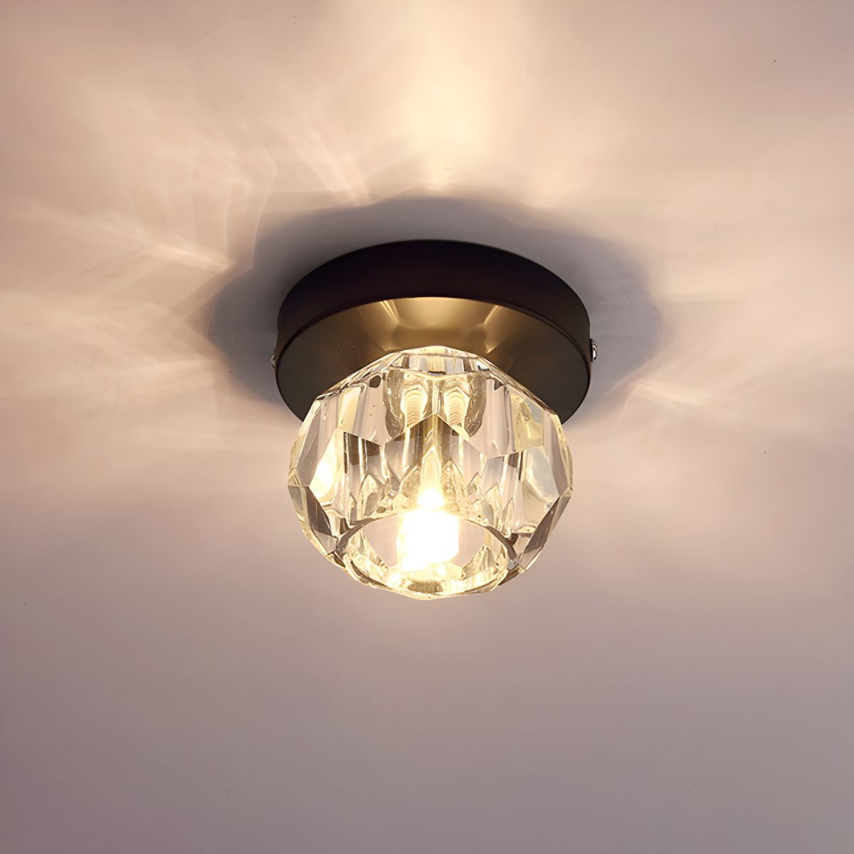 Modern Crystal Globe Ceiling Light Flush Mount | Lumeon