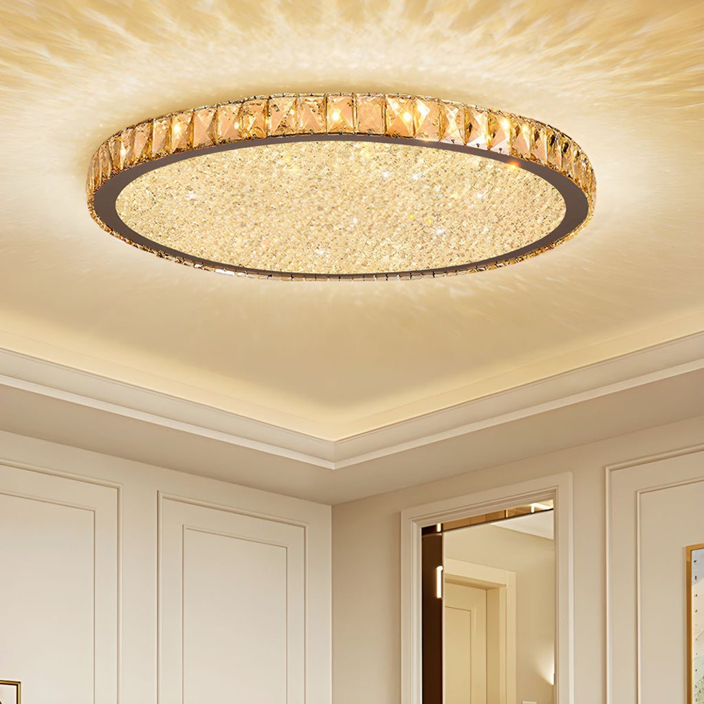Modern Crystal LED Ceiling Light Flush Mount | Solarae