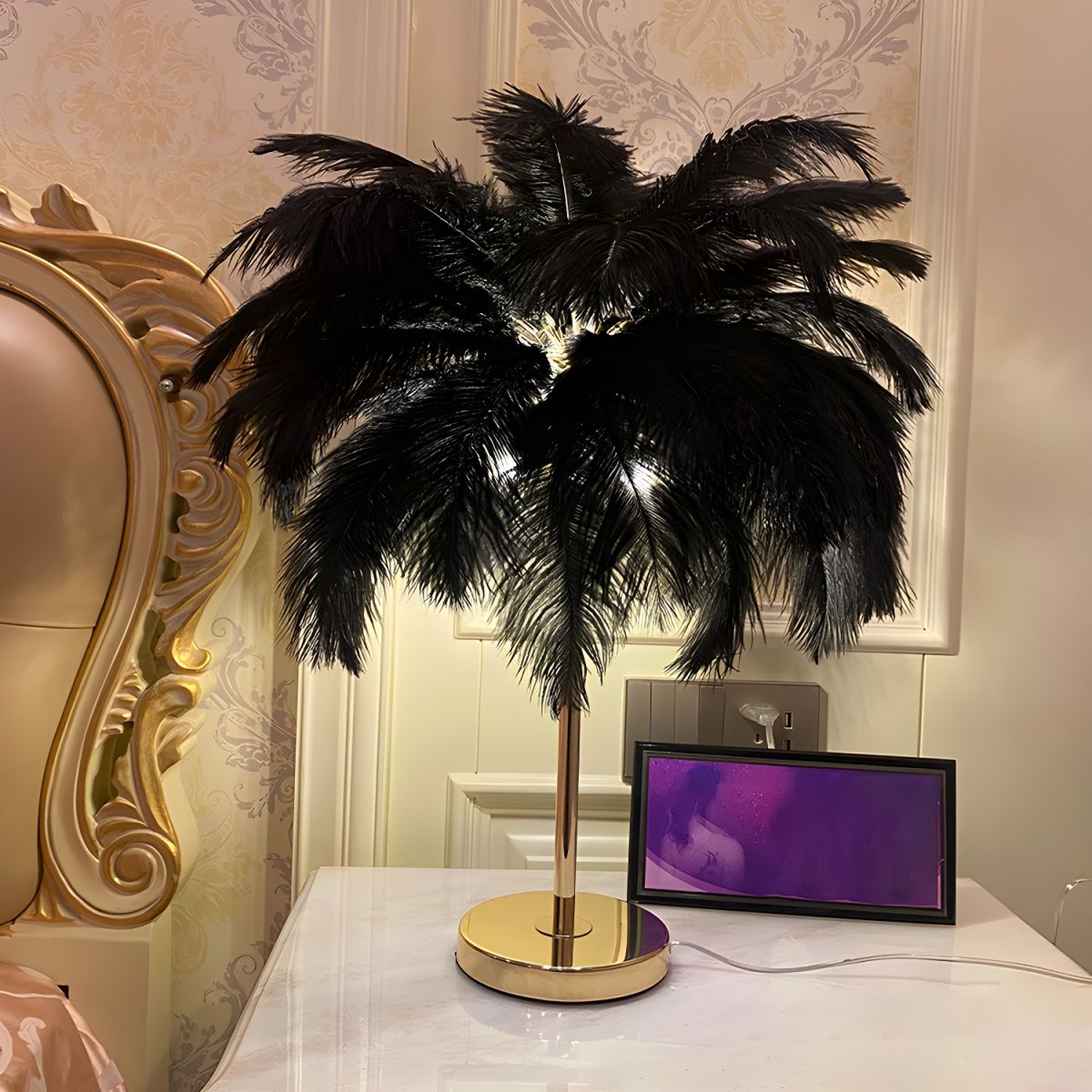 Modern Feather Shade Table Lamp Design | Waverin