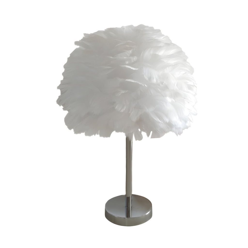 Modern Feather Shade Table Lamp for Bedside | Luneria
